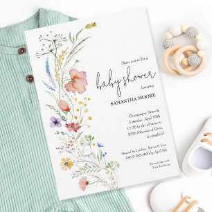 Invitation Baby shower fleur sauvage