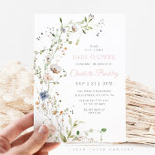 Invitation Baby shower Fleur sauvage