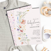 Invitation Baby shower fleur sauvage