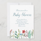 Invitation Baby shower fleur sauvage (Devant)