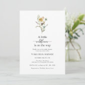 Invitation Baby shower fleur sauvage (Debout devant)