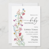 Invitation Baby shower fleur sauvage (Devant)