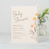 Invitation Baby Shower Fleur Sauvage (Debout devant)