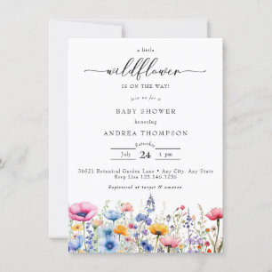 Invitation Baby shower fleur sauvage