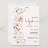 Invitation Baby shower fleur sauvage (Devant)