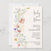 Invitation Baby shower fleur sauvage (Devant)