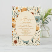 Invitation Baby shower fleur sauvage à charpente (Debout devant)