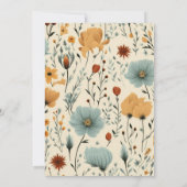 Invitation Baby shower fleur sauvage à charpente (Dos)