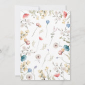 Invitation Baby shower Fleur sauvage à longue tige minimal (Dos)