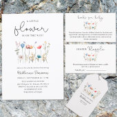 Invitation Baby shower Fleur sauvage à longue tige minimal