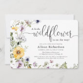 Invitation baby shower fleur sauvage à ressort fleuri délicat (Devant)