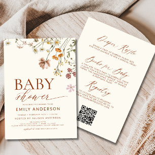 Invitation Baby shower Fleur sauvage All in One Boho