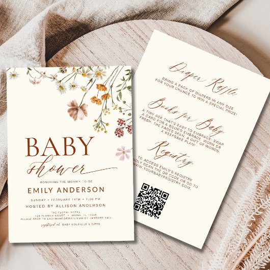 Invitation Baby shower Fleur sauvage All in One Boho