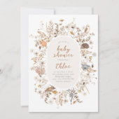 Invitation Baby shower fleur sauvage Animaux autochtones aust (Devant)