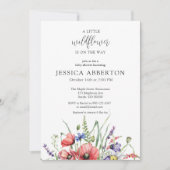 Invitation Baby shower Fleur sauvage aquarelle (Devant)