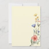 Invitation Baby shower Fleur sauvage aquarelle (Dos)