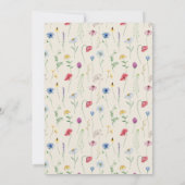 Invitation Baby shower Fleur sauvage aquarelle (Dos)