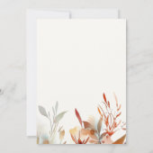 Invitation Baby shower fleur sauvage aquarelle (Dos)