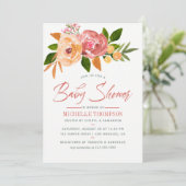 Invitation Baby shower fleur sauvage Aquarelle (Debout devant)