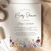 Invitation Baby shower Fleur sauvage aquarelle