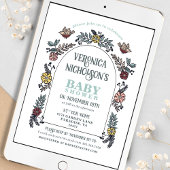 Invitation Baby shower fleur sauvage Arch Garden