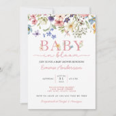 Invitation Baby shower Fleur sauvage Baby In Bloom Boho (Devant)