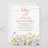 Invitation Baby shower Fleur sauvage Baby in Bloom Peach (Devant)