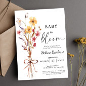 Invitation Baby shower Fleur sauvage Baby In Bloom Watercolor