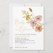 Invitation Baby shower fleur sauvage, bébé en fleur (Devant)