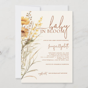 Invitation Baby shower Fleur sauvage bébé en fleurs