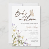 Invitation Baby shower Fleur sauvage bébé en fleurs (Devant)