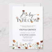 Invitation Baby shower Fleur sauvage bébé en fleurs (Devant)