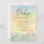 Invitation Baby shower Fleur sauvage bébé en fleurs (Devant)