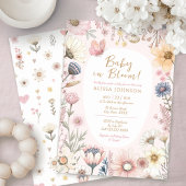 Invitation Baby shower Fleur sauvage bébé en fleurs