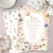 Invitation Baby shower Fleur sauvage bébé en fleurs