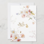 Invitation Baby shower Fleur sauvage bébé en fleurs (Dos)