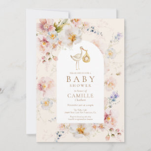 Invitation Baby shower Fleur sauvage bébé en fleurs
