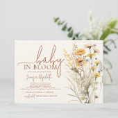 Invitation Baby shower Fleur sauvage bébé en fleurs (Debout devant)
