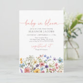 Invitation Baby shower Fleur sauvage bébé en fleurs printemps (Debout devant)