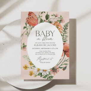 Invitation Baby shower Fleur sauvage bébé en fleurs printemps