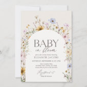 Invitation Baby shower Fleur sauvage bébé en fleurs printemps (Devant)