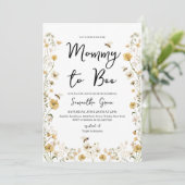 Invitation Baby shower fleur sauvage Bee (Debout devant)