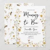 Invitation Baby shower fleur sauvage Bee (Devant / Derrière)