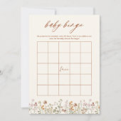 Invitation Baby shower fleur sauvage Bingo Boho Jeu de Jardin (Devant)