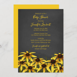 Invitation Baby shower fleur sauvage Black Eyed Susan