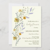Invitation Baby Shower Fleur Sauvage Bohème (Devant)