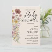 Invitation Baby shower fleur sauvage Boho (Debout devant)
