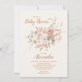 Invitation Baby shower fleur sauvage Boho (Devant)