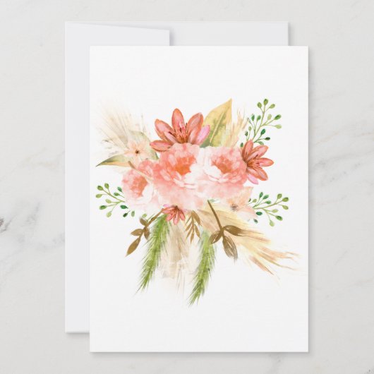 Invitation Baby shower fleur sauvage Boho (Dos)