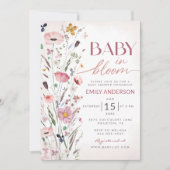 Invitation Baby shower Fleur sauvage Boho (Devant)
